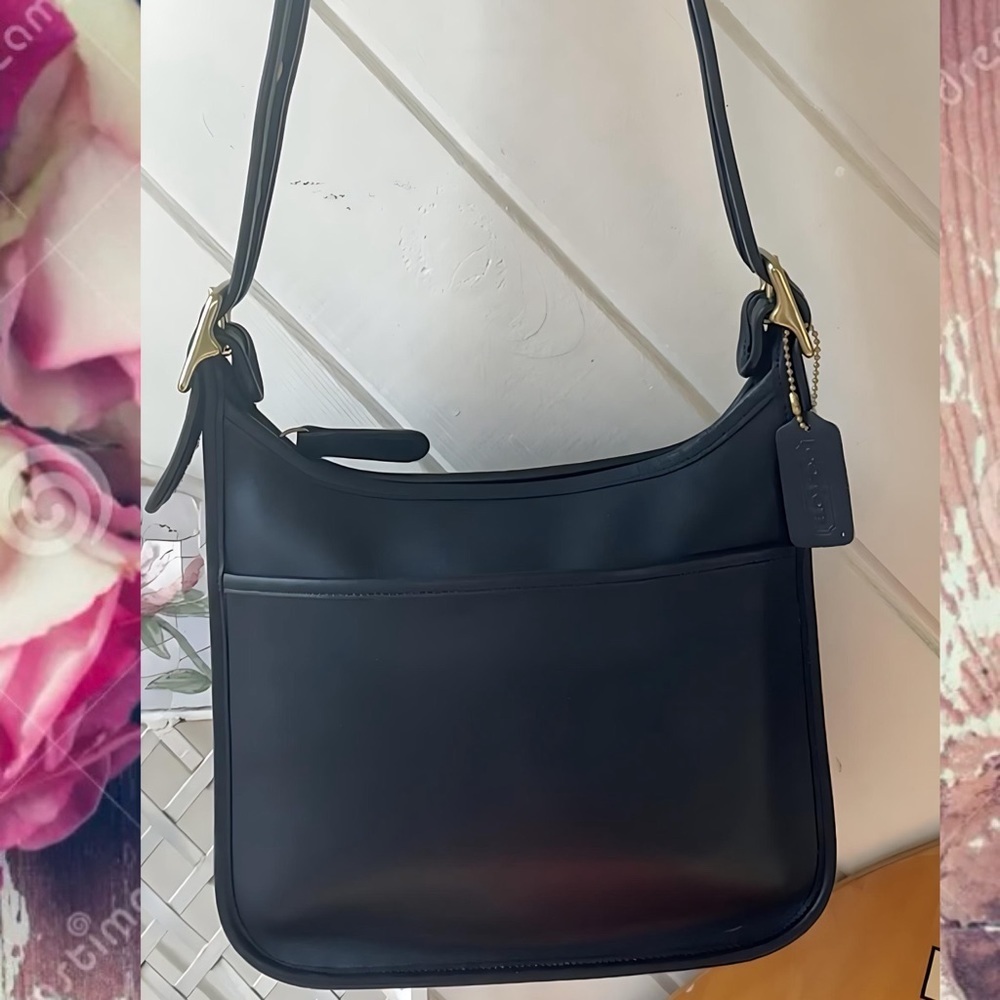 VINTAGE COACH LEGACY ZIP BLACK CROSSBODY BAG 9966